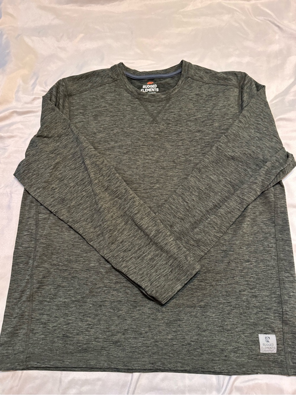 Rugged Elements Gray Performance Long Sleeve Crew Neck T Shirt Mens Size X-Large